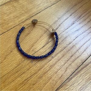 Alex and Ani Blue Beaded Gold Adjustable Bracelet